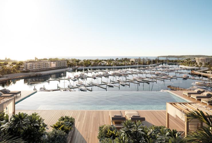 新南威尔士州,夏巴,贝壳湾码头皇冠假日酒店的泳池边 © 贝壳湾码头皇冠假日酒店版权所有 新南威尔士州,夏巴,贝壳湾码头皇冠假日酒店的泳池边 © 贝壳湾码头皇冠假日酒店版权所有